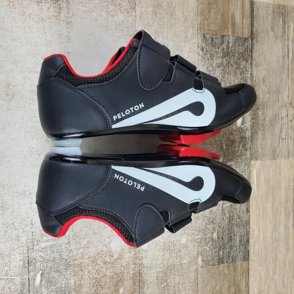 Peloton Womens Cycling Shoe Sz 8 Black Adjustable Buckle Dual Hook & Loop Straps